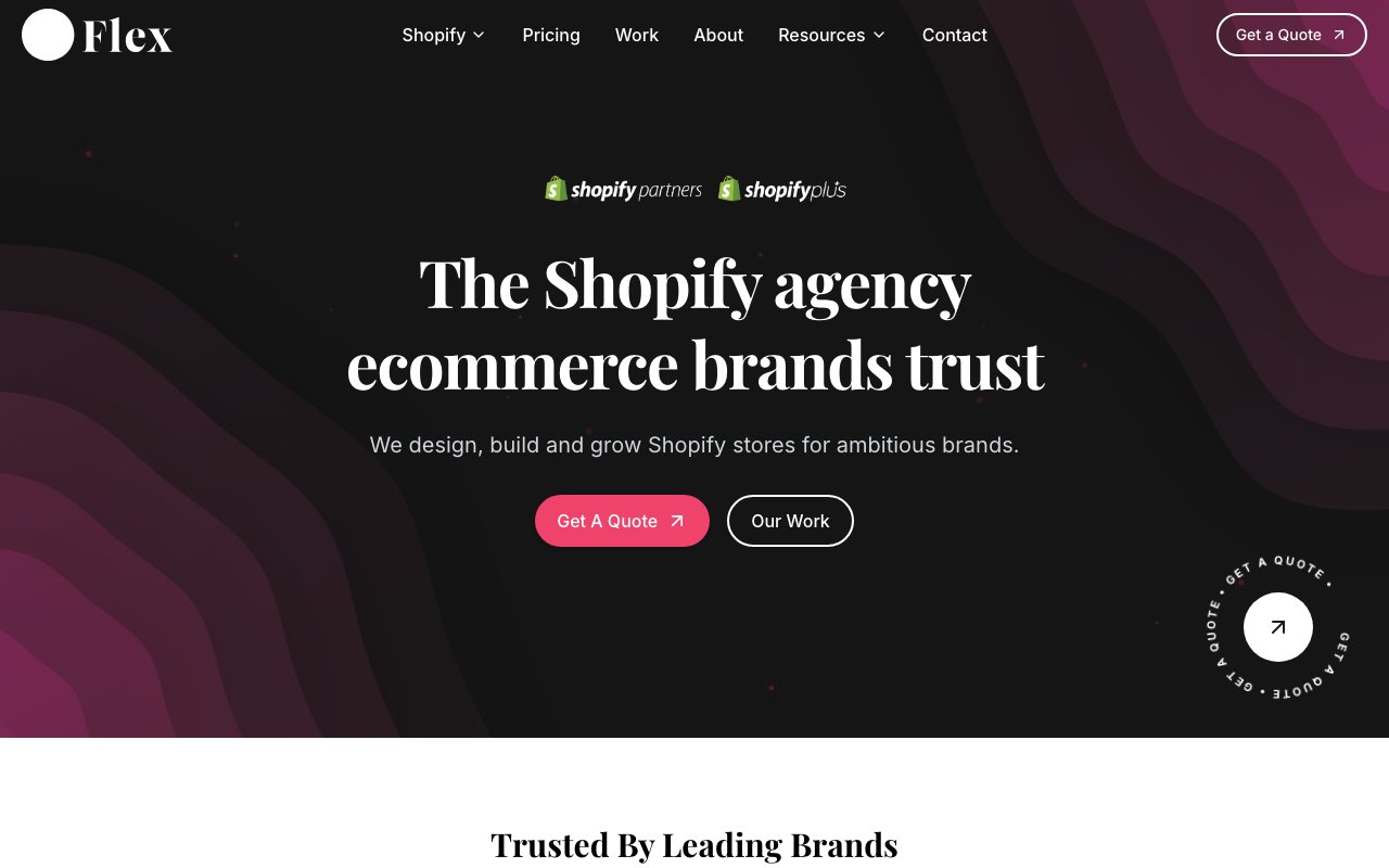 Flex Commerce homepage — Shopify Plus agency Liverpool
